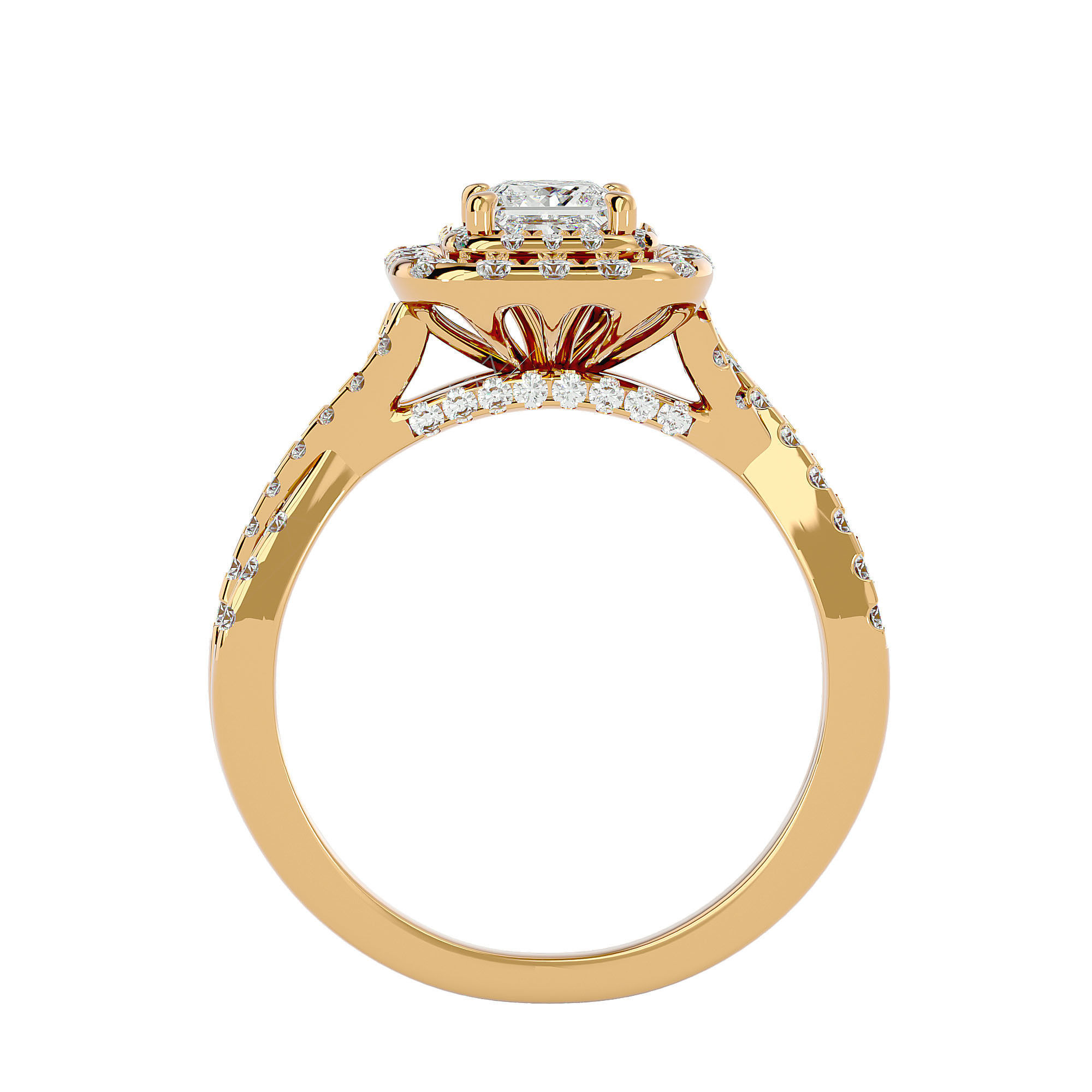 Solitaire ring model 3D print model_6