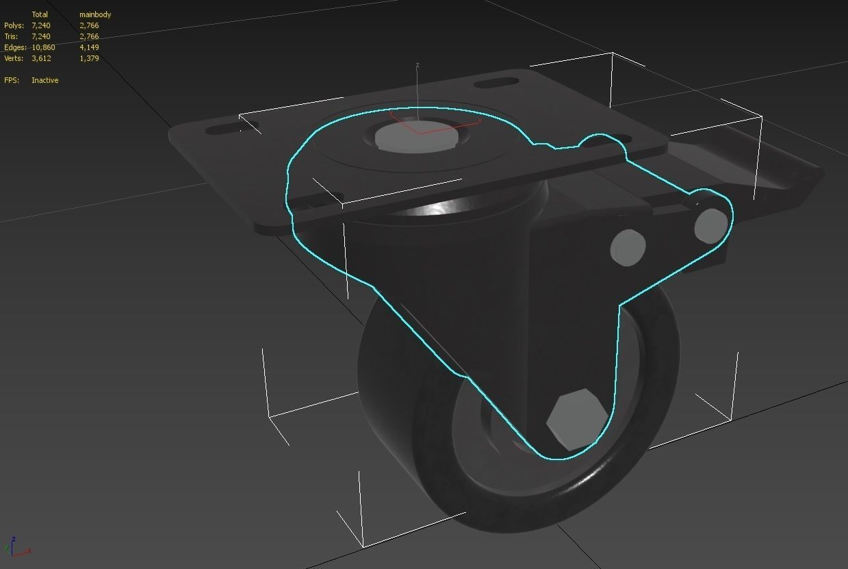 Caster Wheel M3 Low-poly 3D model_28