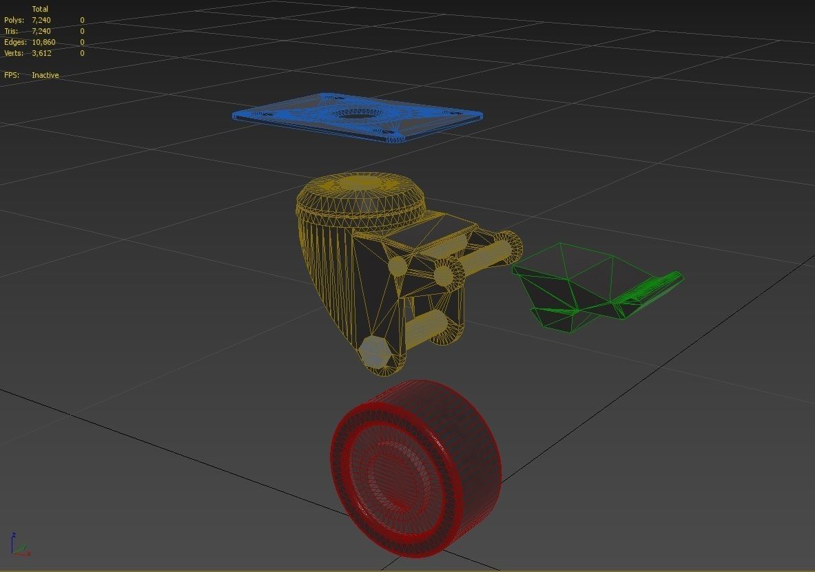 Caster Wheel M3 Low-poly 3D model_15