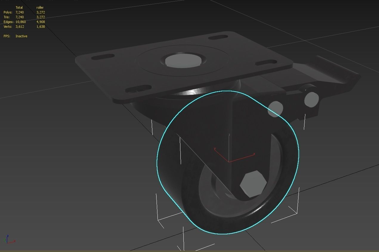 Caster Wheel M3 Low-poly 3D model_14