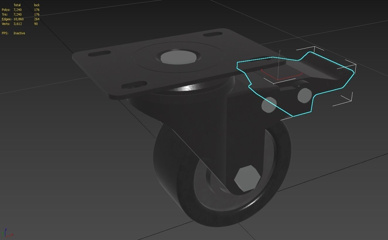 Caster Wheel M3 Low-poly 3D model_12