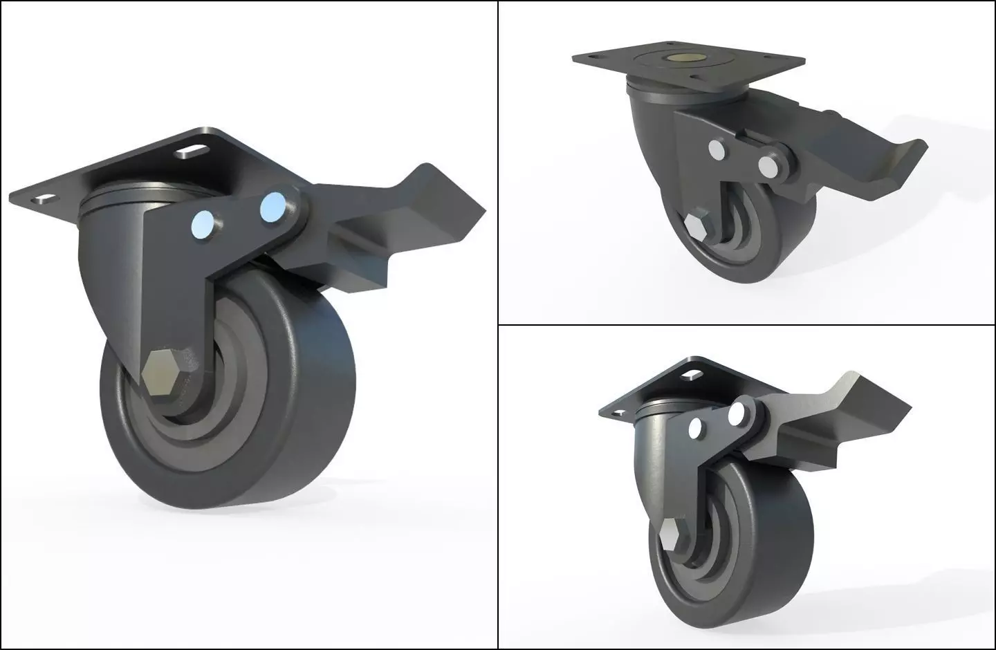 Caster Wheel M3 Low-poly 3D model_0