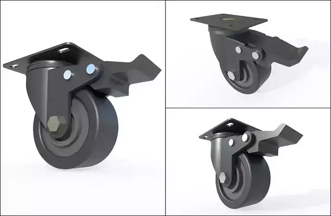 Caster Wheel M3 Low-poly 3D model