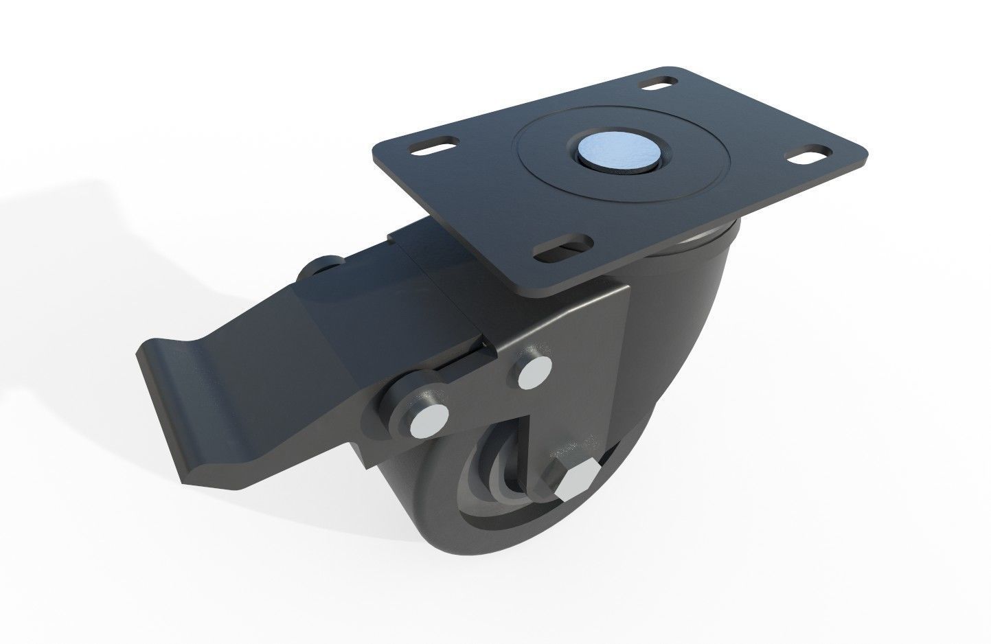 Caster Wheel M3 Low-poly 3D model_3