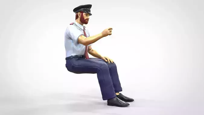 N6 Sitting Man Pilot  3D print model