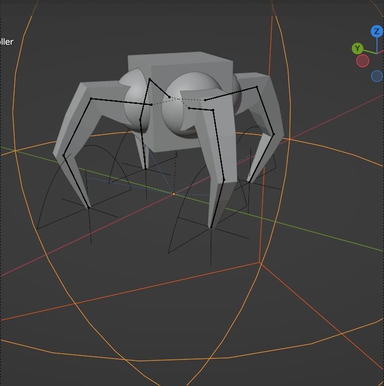 Low-poly  rigged  animated character  biomechanical robot    Low-poly 3D model_4