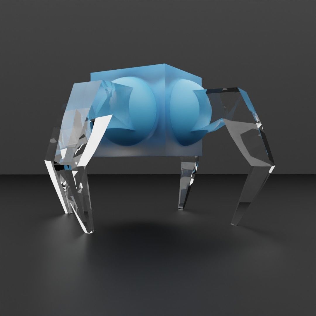 Low-poly  rigged  animated character  biomechanical robot    Low-poly 3D model_2