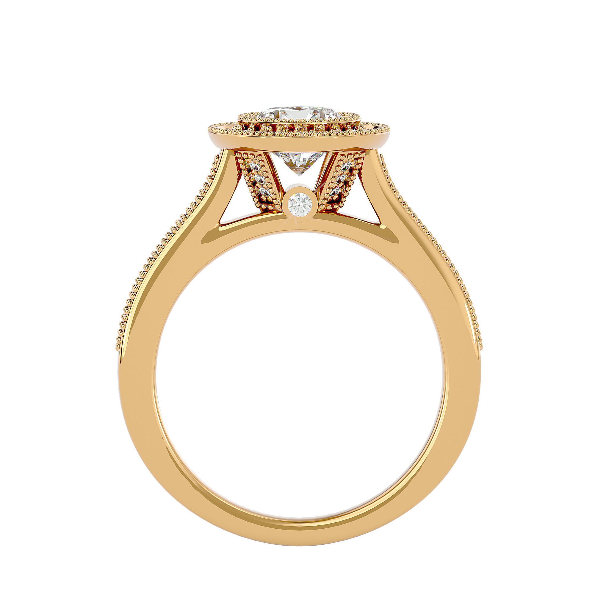 Solitaire ring model 3D print model_6