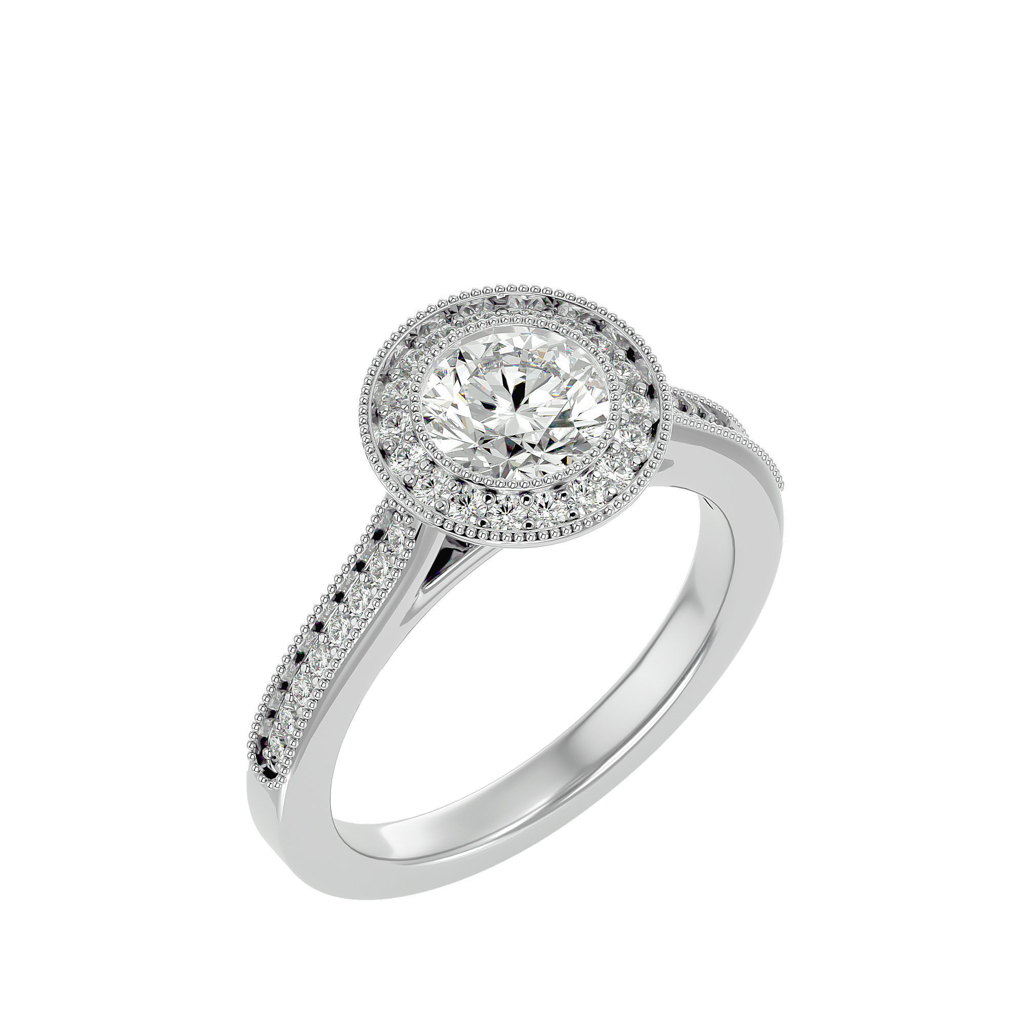 Solitaire ring model 3D print model_11