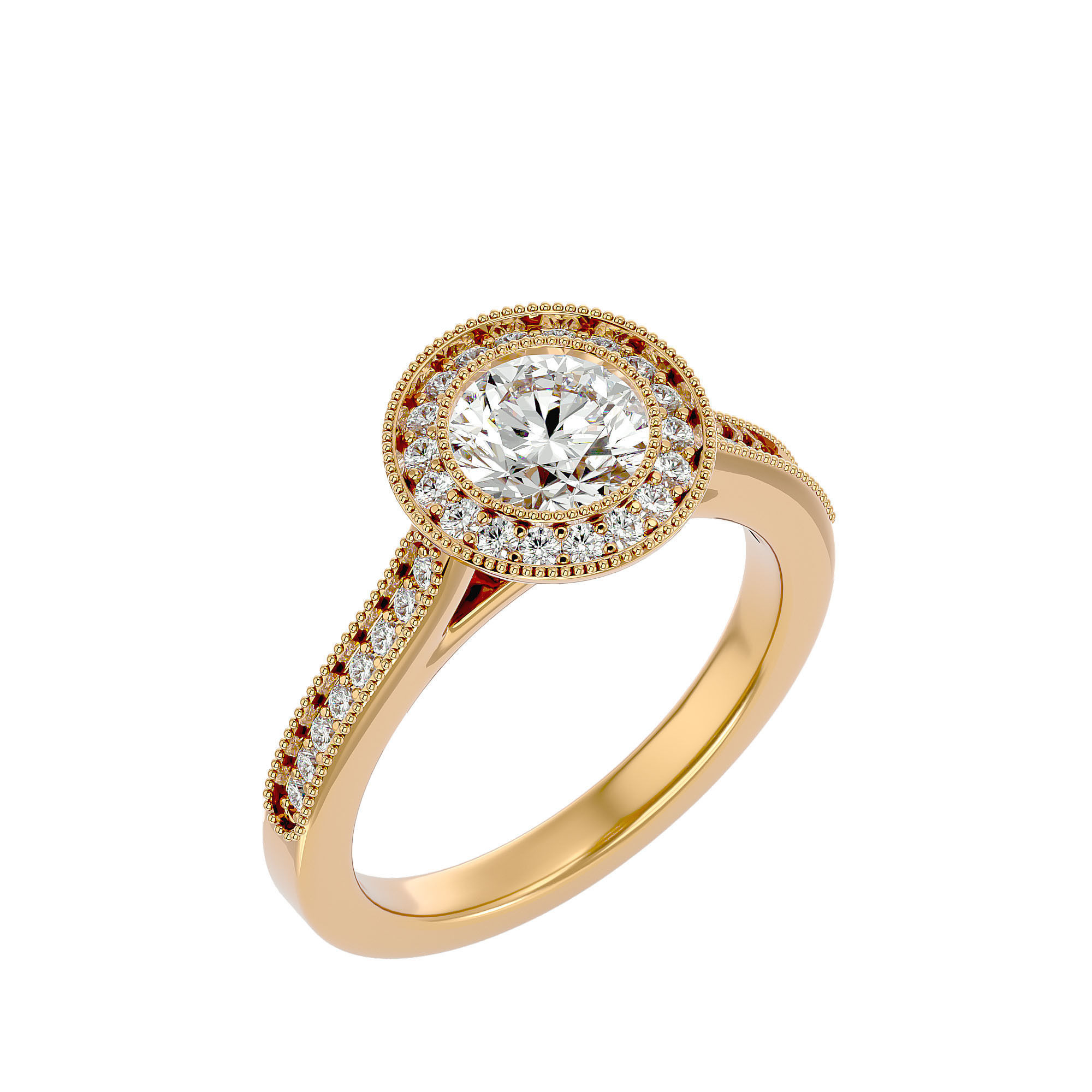 Solitaire ring model 3D print model_12