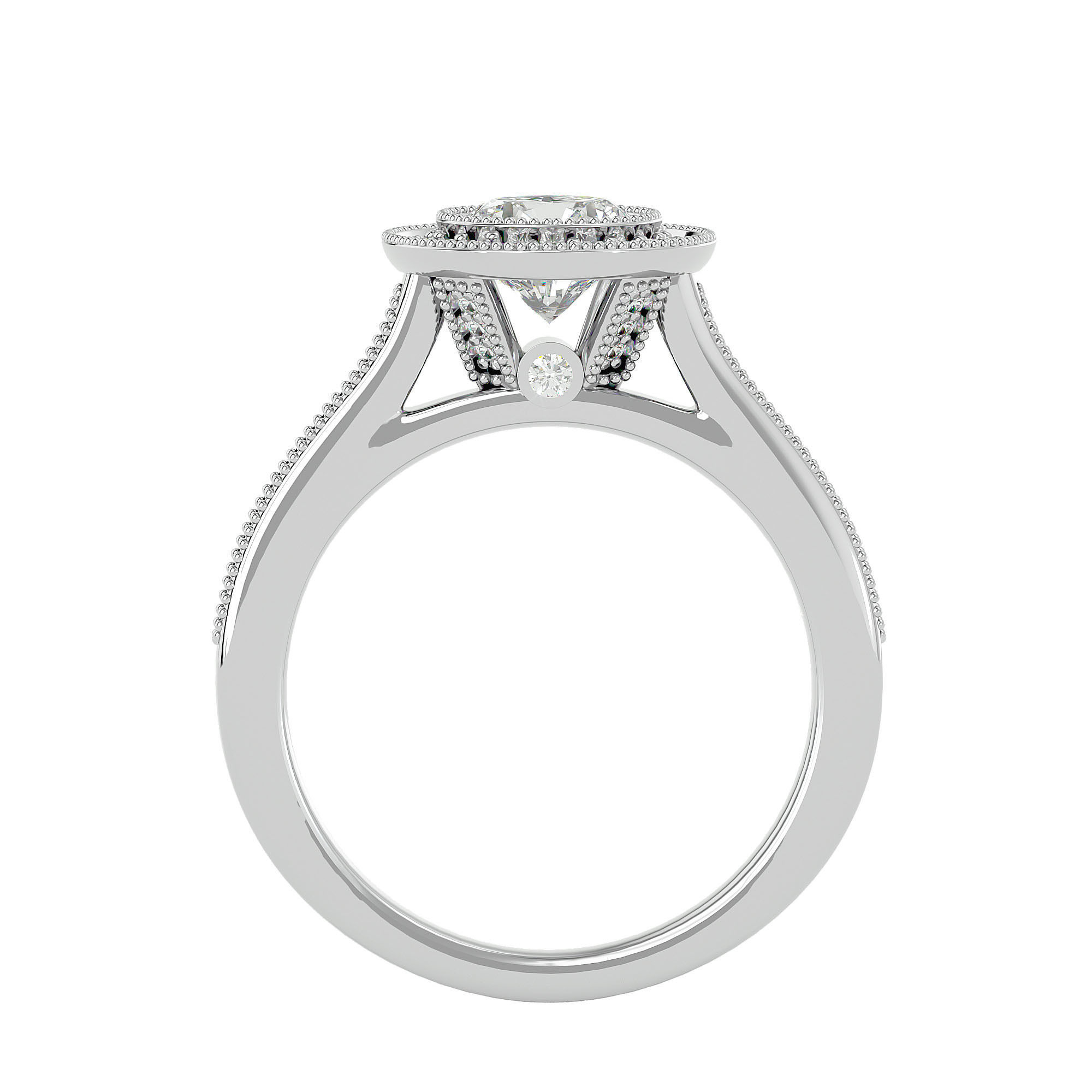 Solitaire ring model 3D print model_5