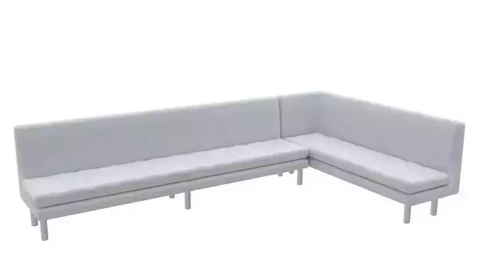 L sofa basted seat 3D model