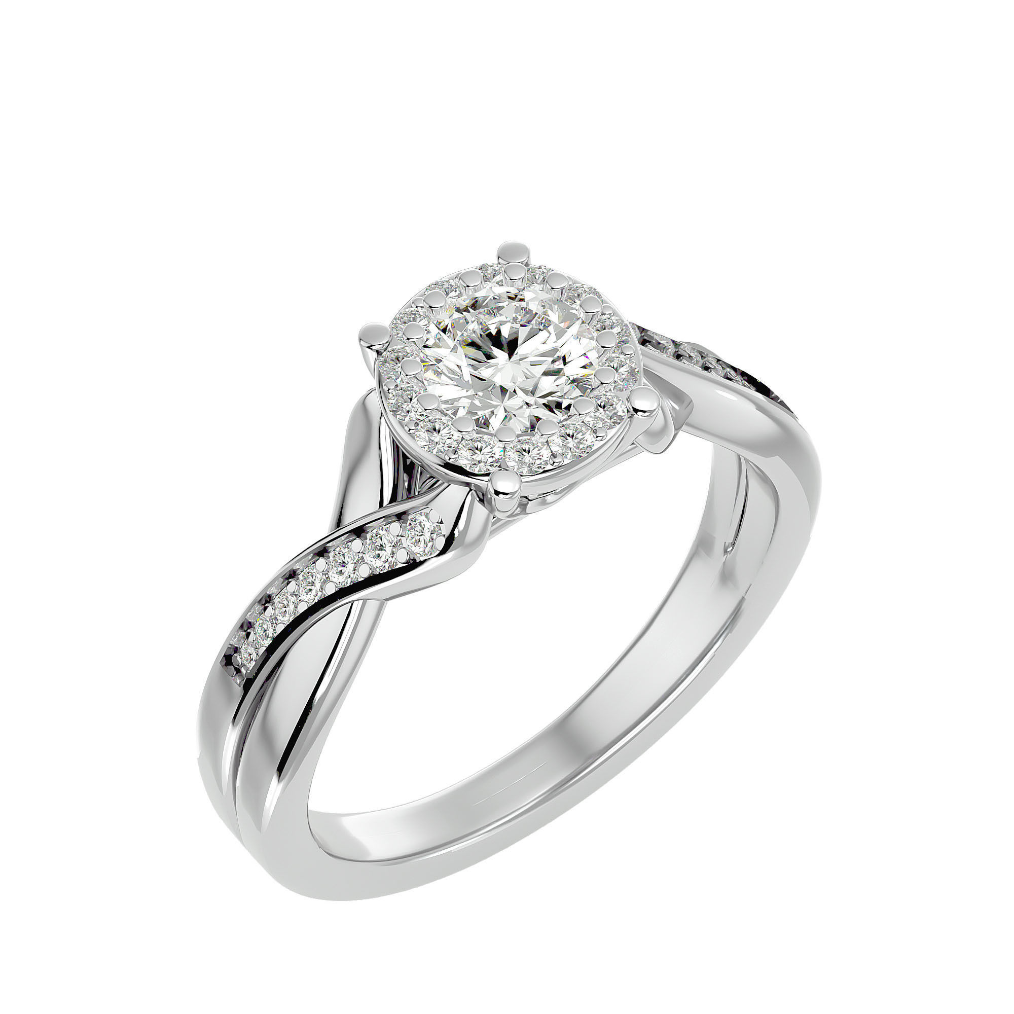 Solitaire ring model 3D print model_11
