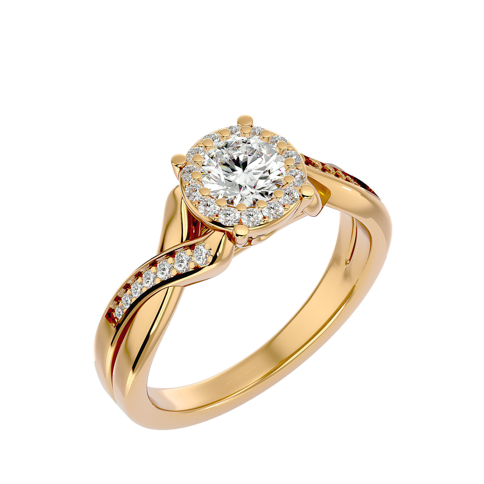 Solitaire ring model 3D print model_12