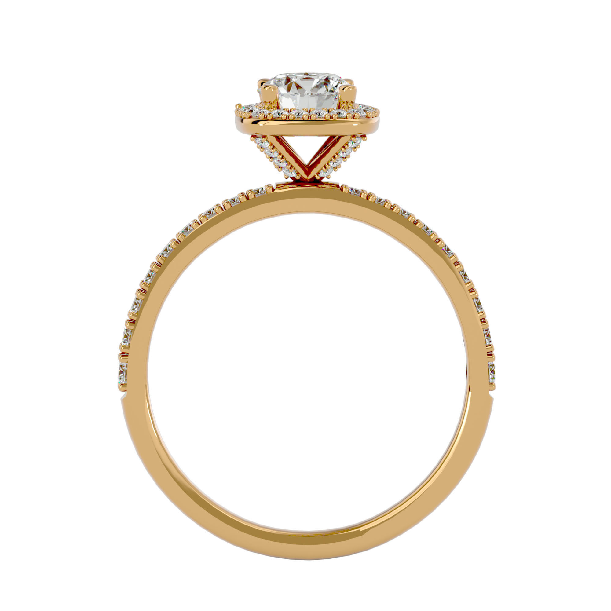 Solitaire ring model 3D print model_6