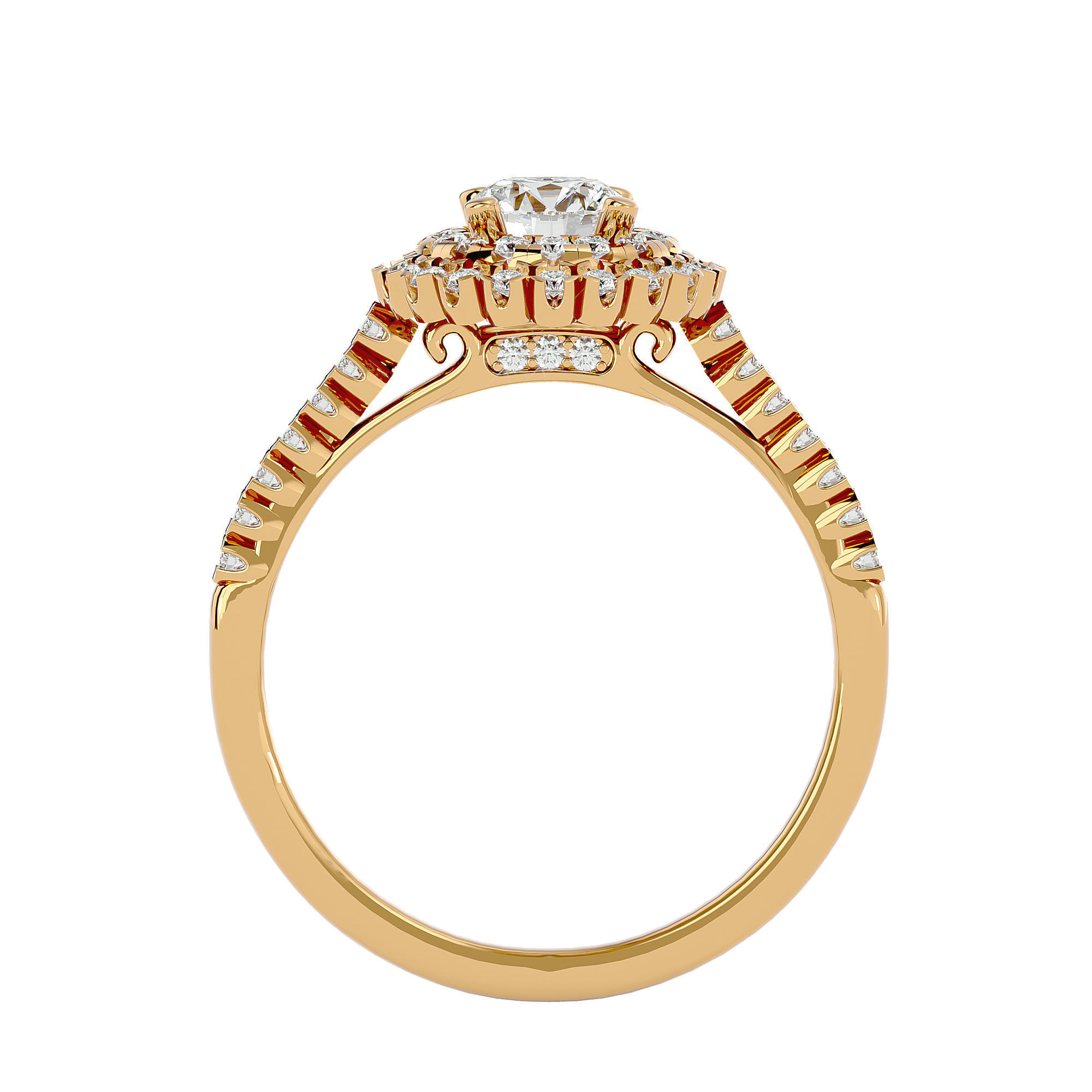 Solitaire ring model 3D print model_6
