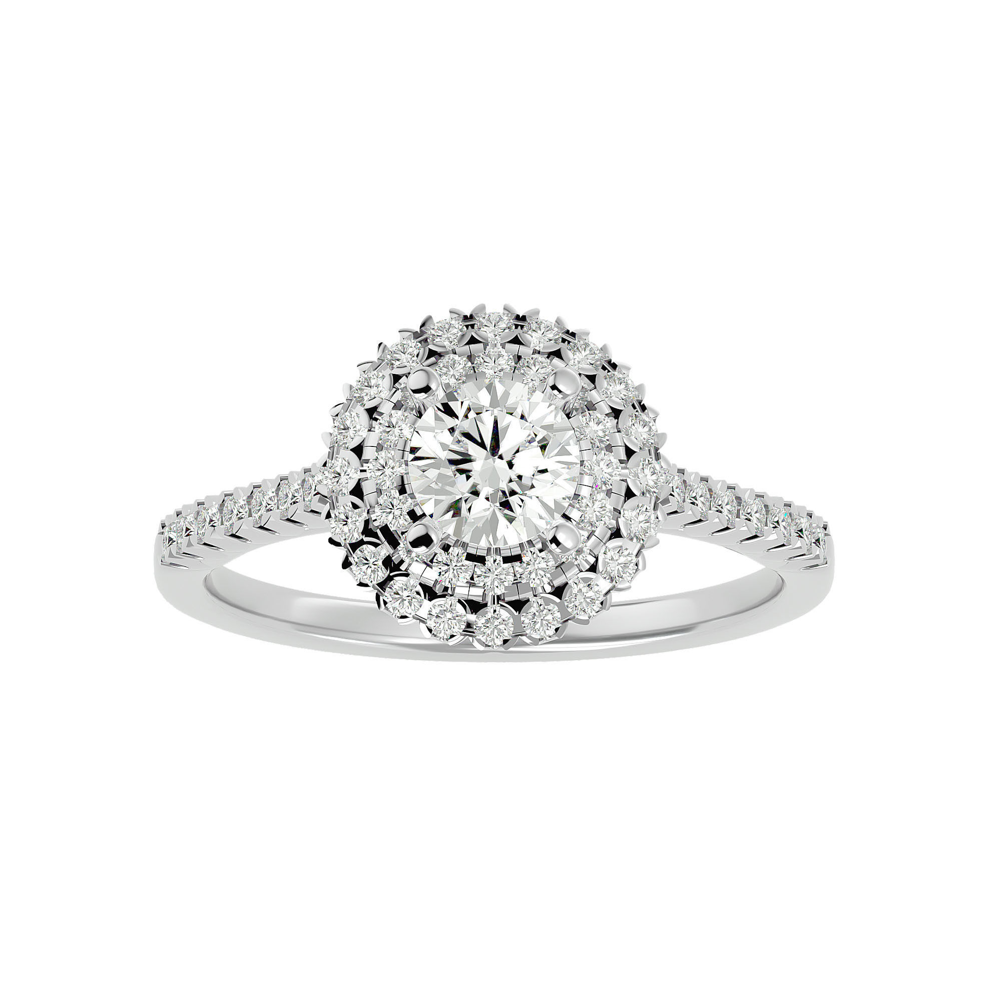 Solitaire ring model 3D print model_4