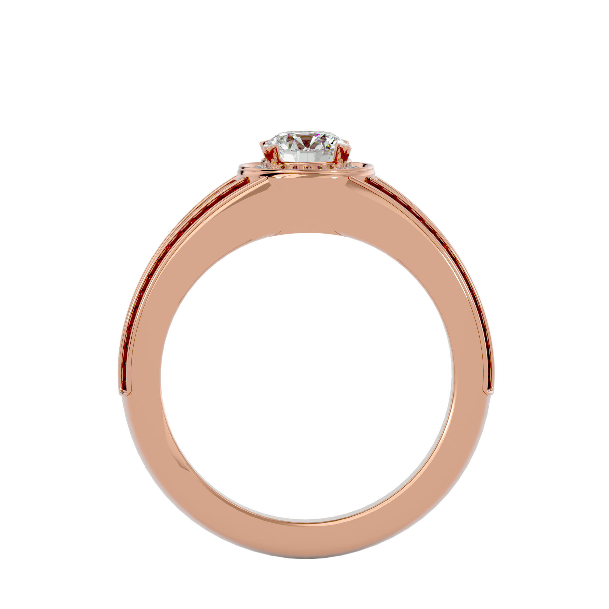 Solitaire ring model 3D print model_7