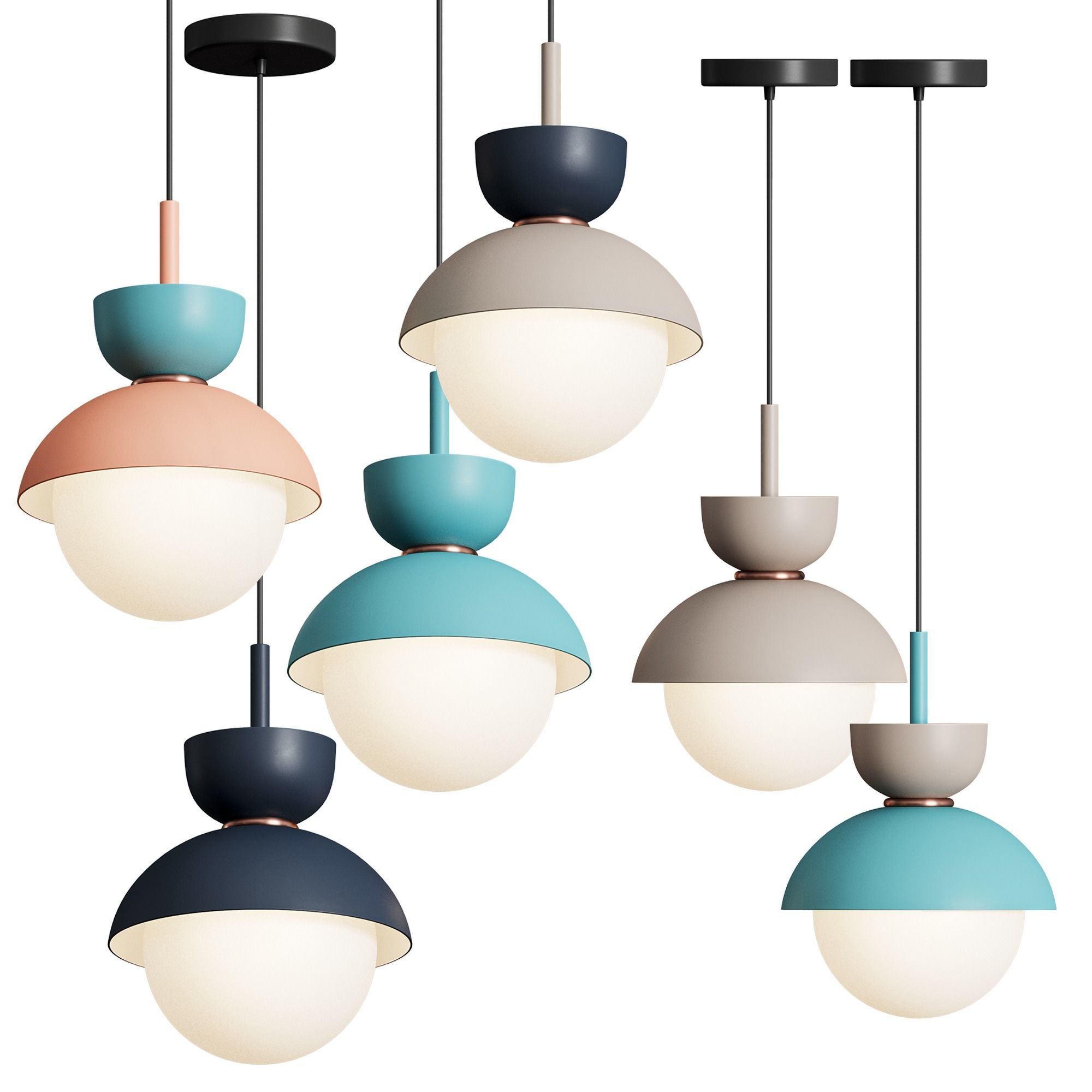 POMPON Pendant Lamp by Anzazo 3D model_1