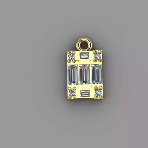 Pendant gold with diamonds and sapphires