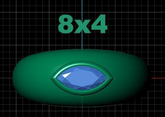 Rings gold ring with emerald stone 3D print model_4