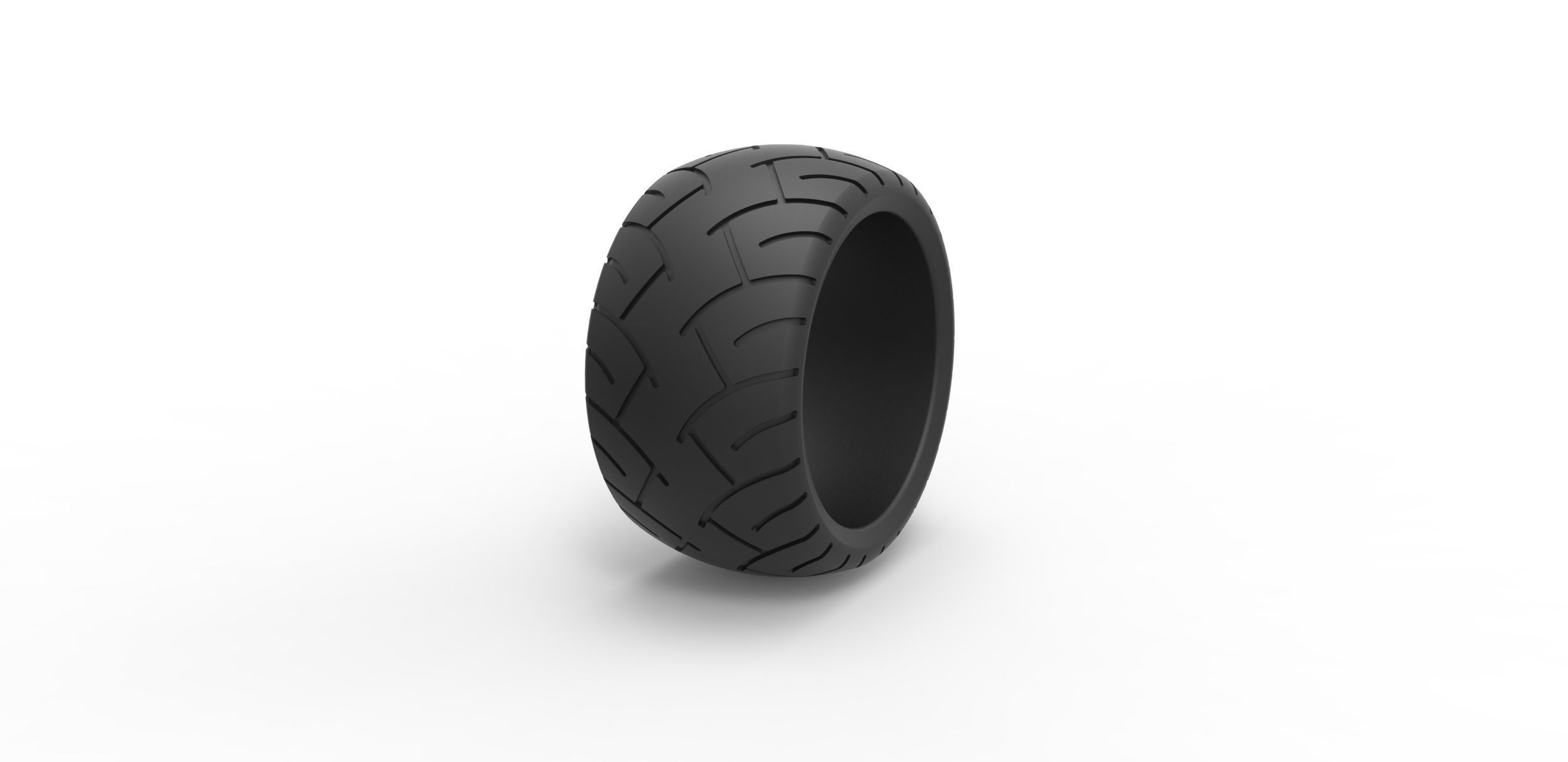 Chopper rear tire Scale 1 to 10 3D print model_1