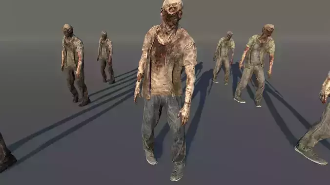 Zombie Civilian Male 02 Low-poly 3D model