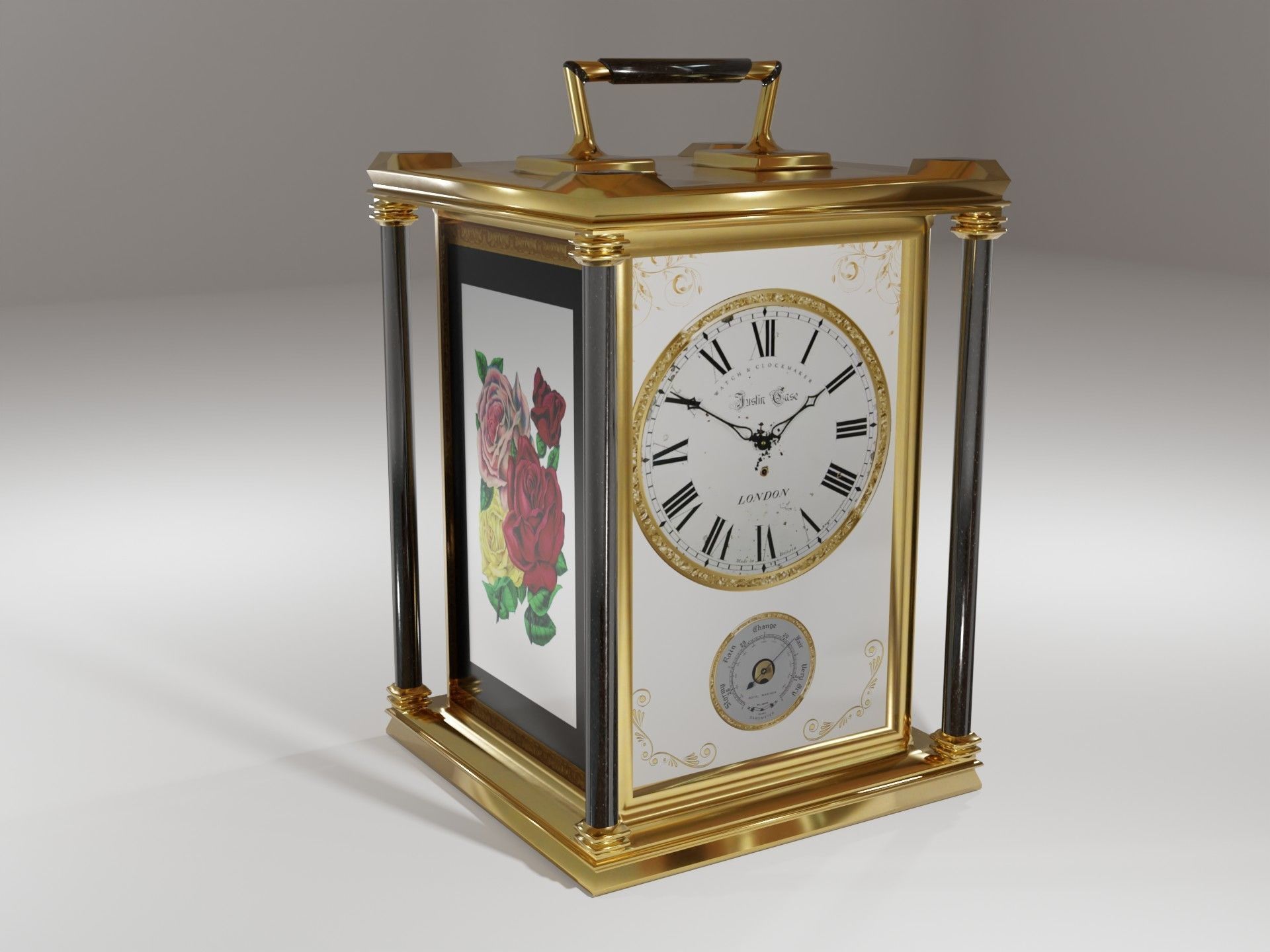 Carriage Clock Low-poly 3D model_1