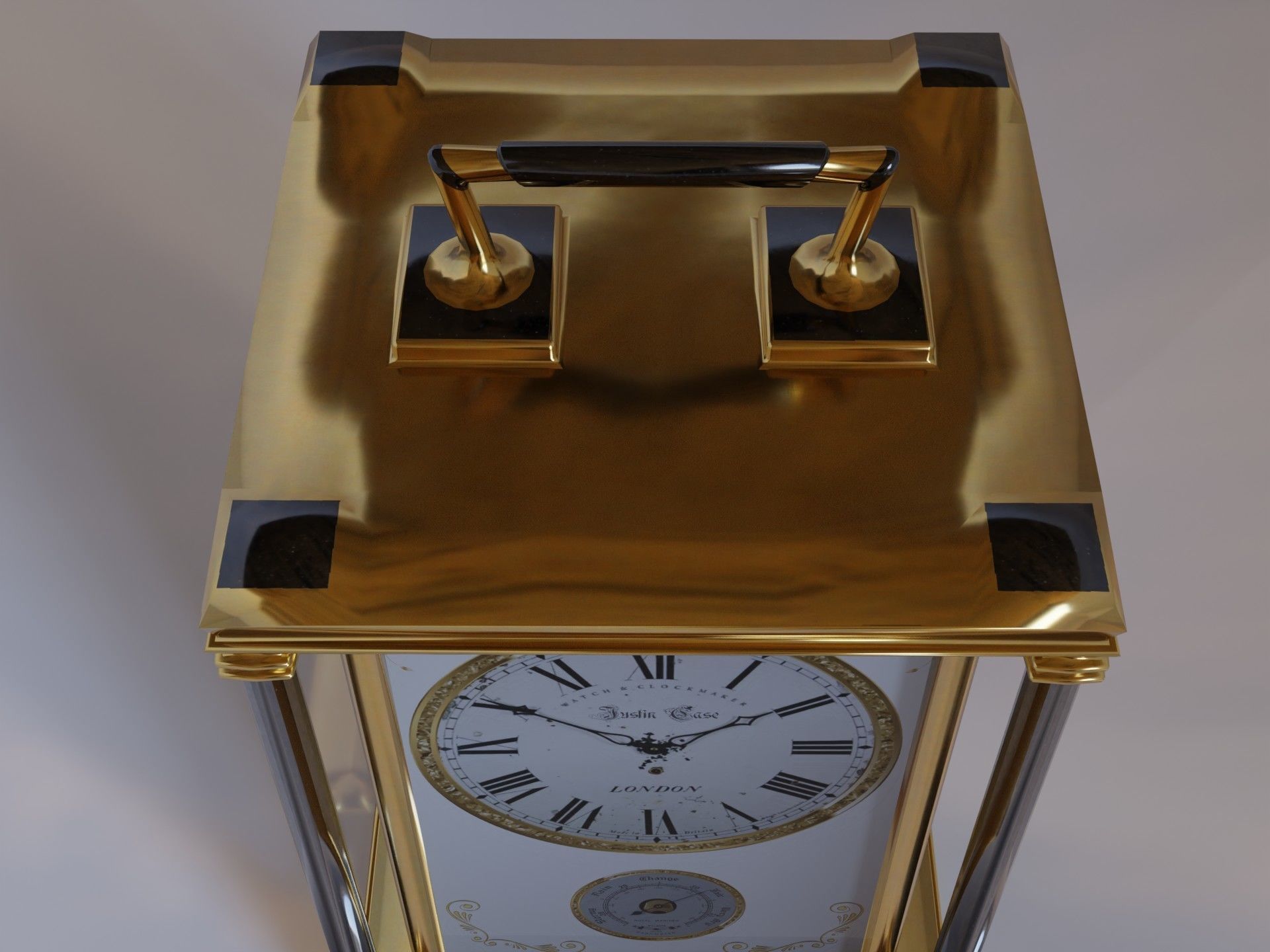 Carriage Clock Low-poly 3D model_7