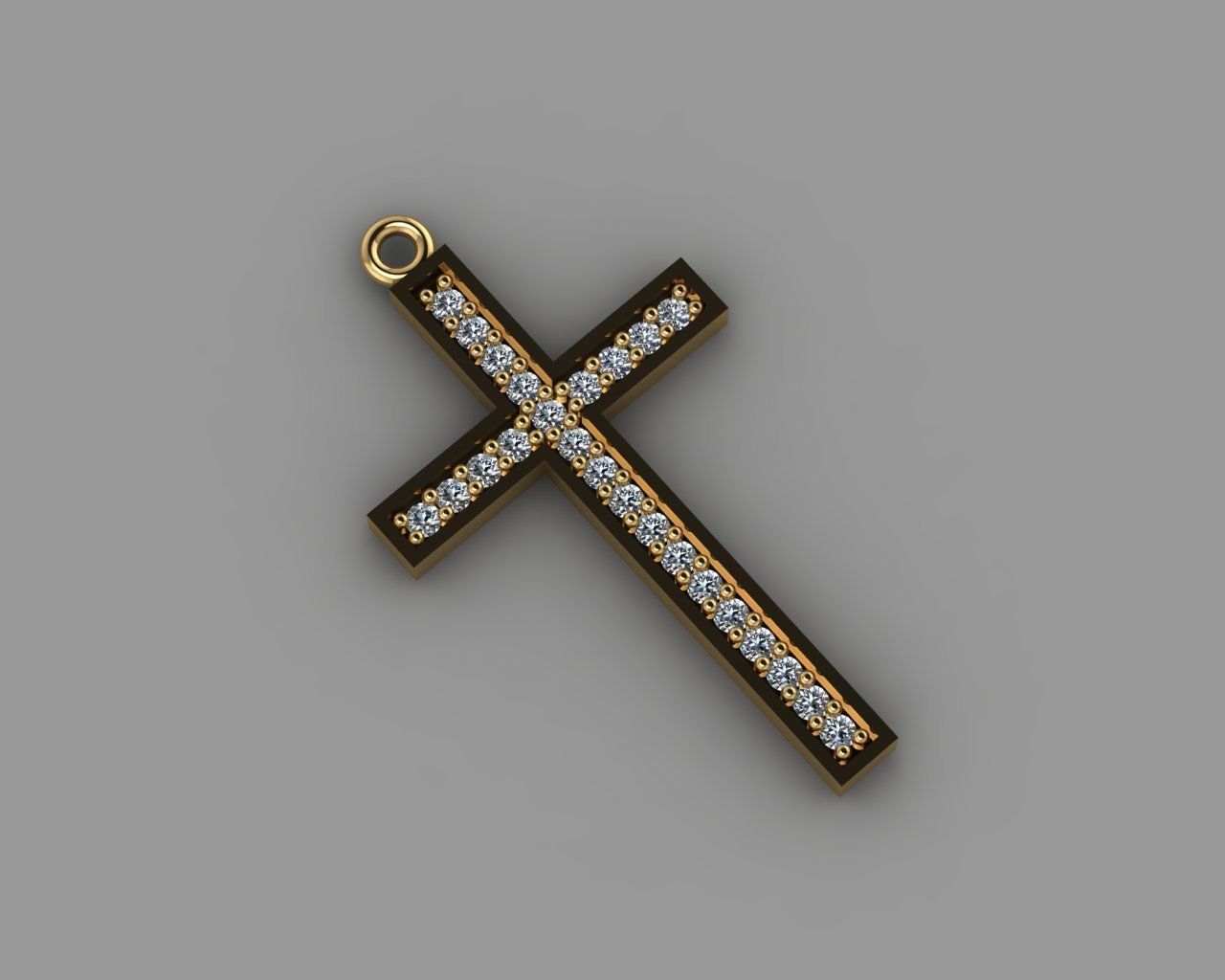 Cross Pendant 3D print model_3