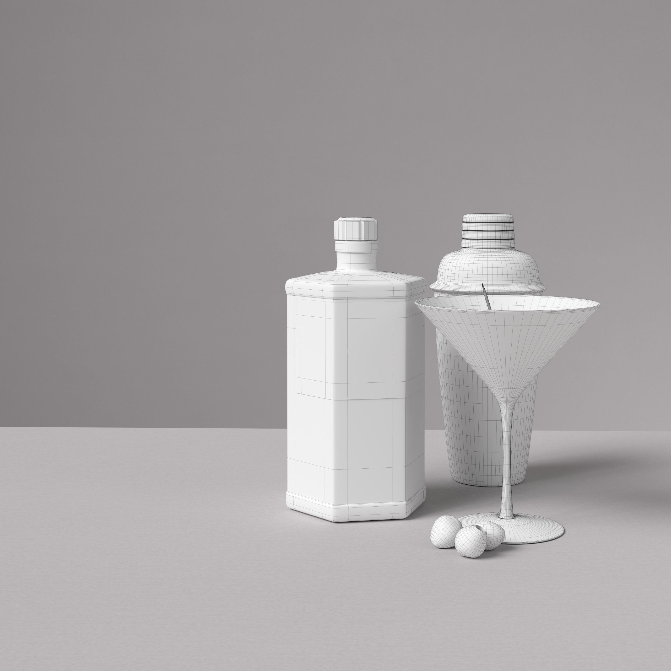 HQ Roku Gin Bottle Low-poly 3D model_4