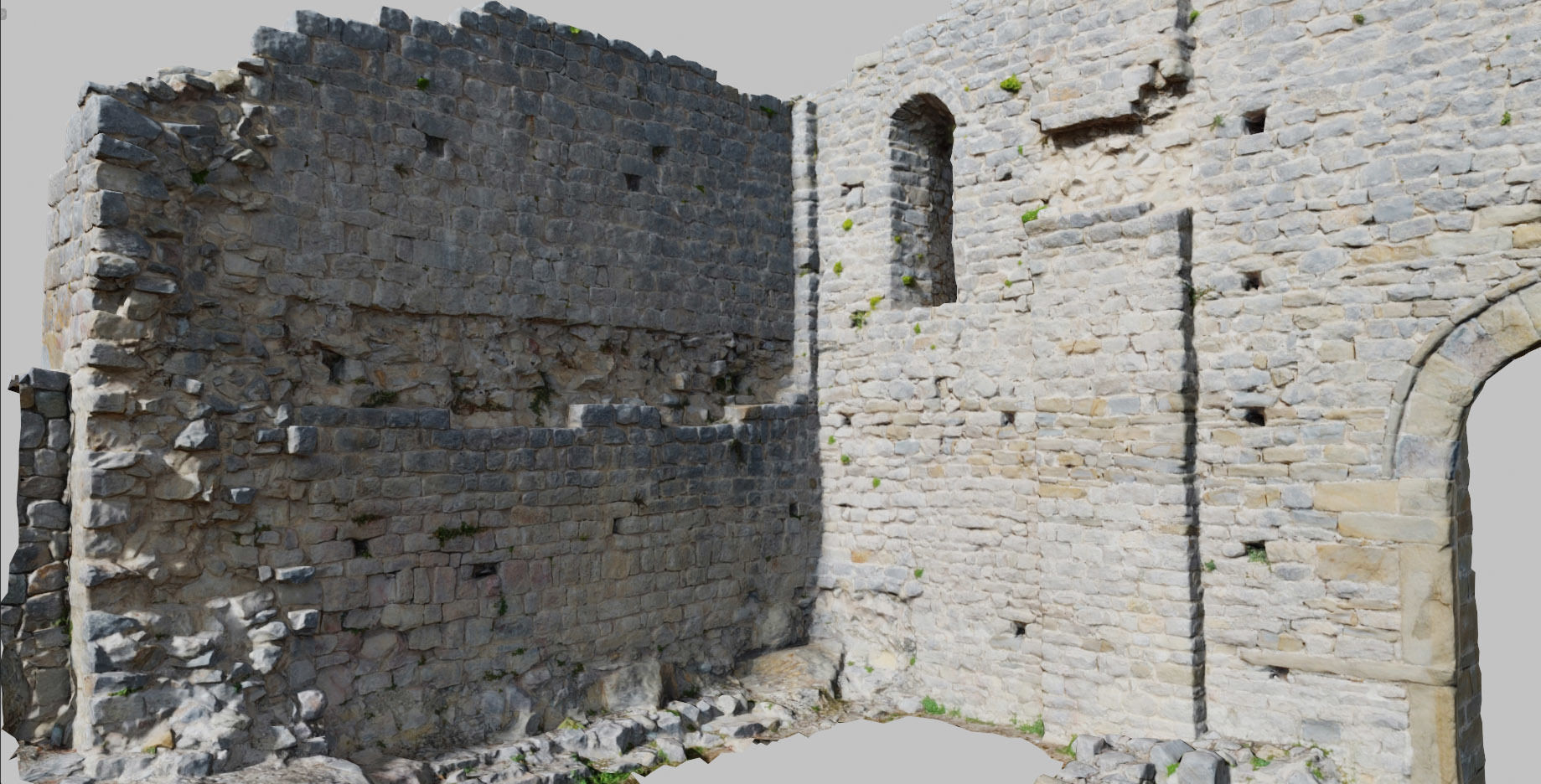 Monastery Ruins Wall Entrance Photoscan PBR Low-poly 3D model_15