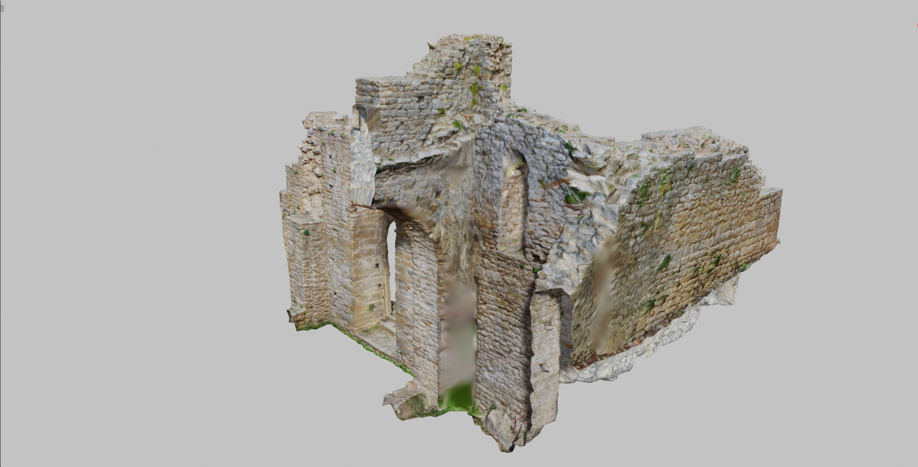 Monastery Ruins Wall Entrance Photoscan PBR Low-poly 3D model_4
