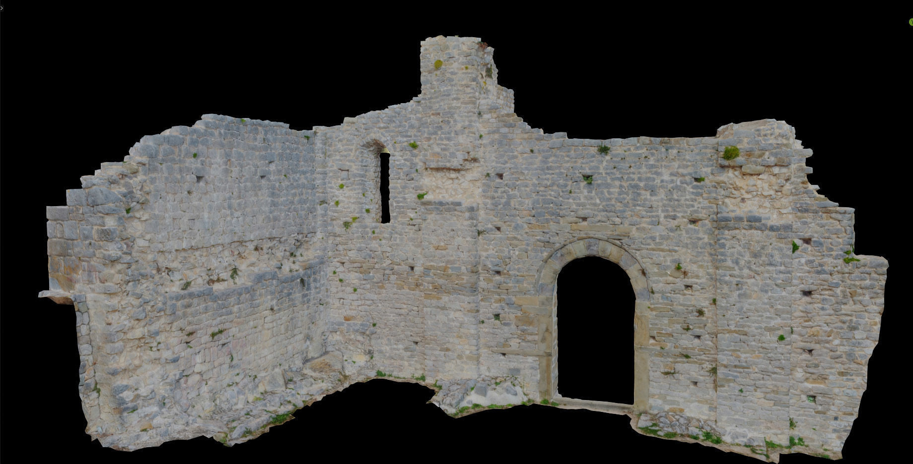 Monastery Ruins Wall Entrance Photoscan PBR Low-poly 3D model_2