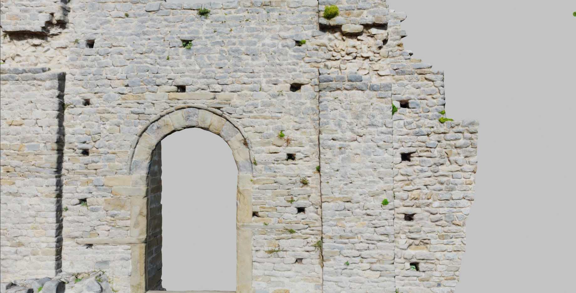 Monastery Ruins Wall Entrance Photoscan PBR Low-poly 3D model_13