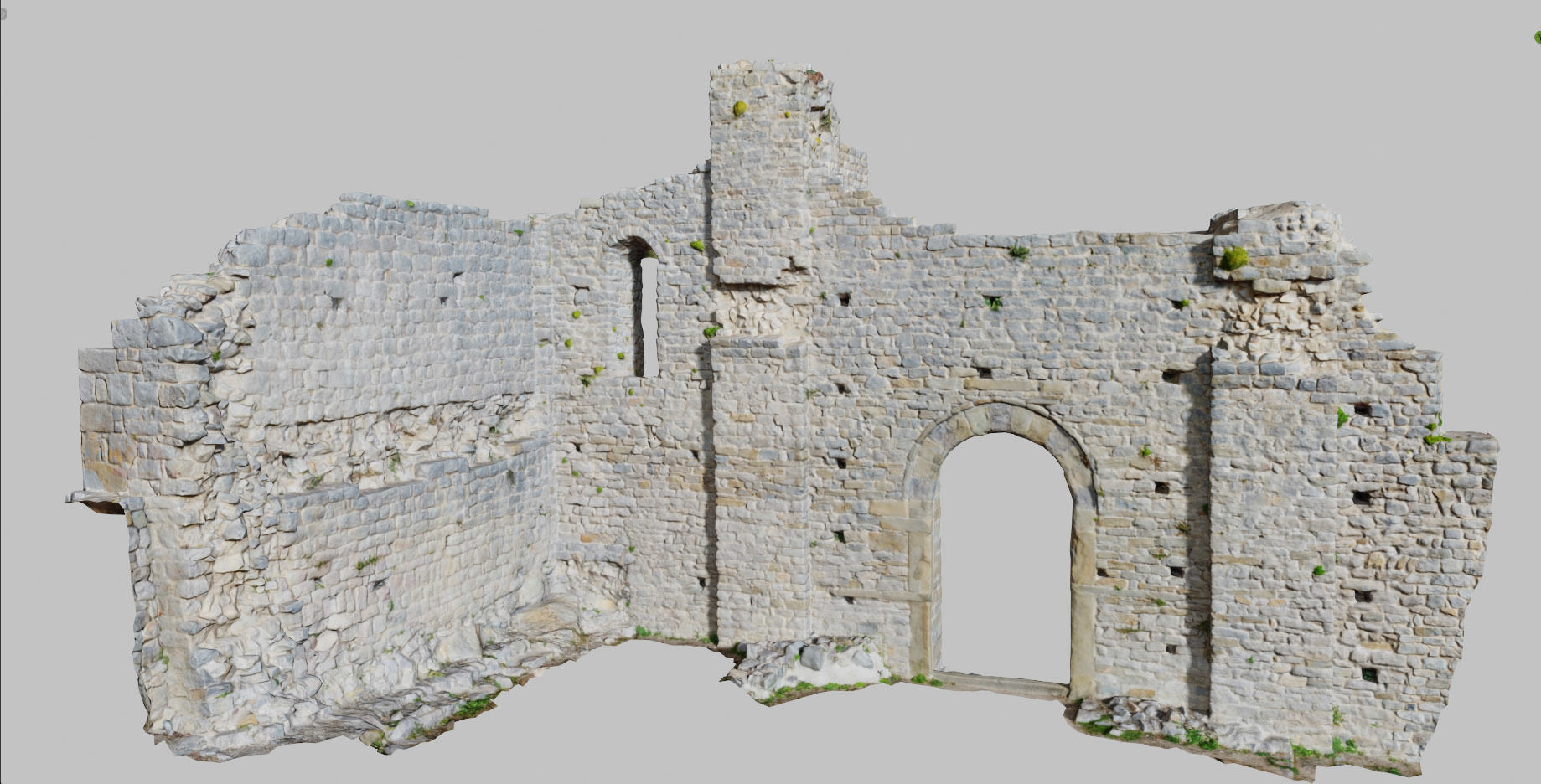 Monastery Ruins Wall Entrance Photoscan PBR Low-poly 3D model_12