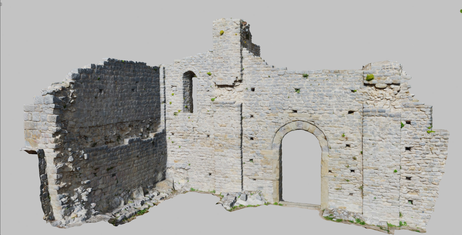 Monastery Ruins Wall Entrance Photoscan PBR Low-poly 3D model_1