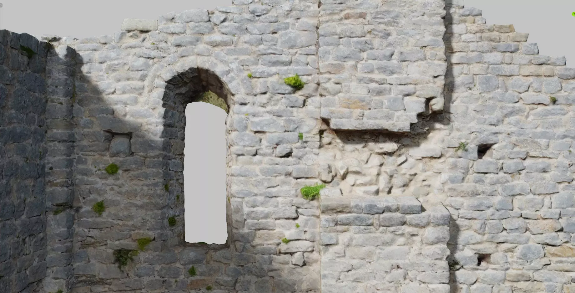 Monastery Ruins Wall Entrance Photoscan PBR Low-poly 3D model_0