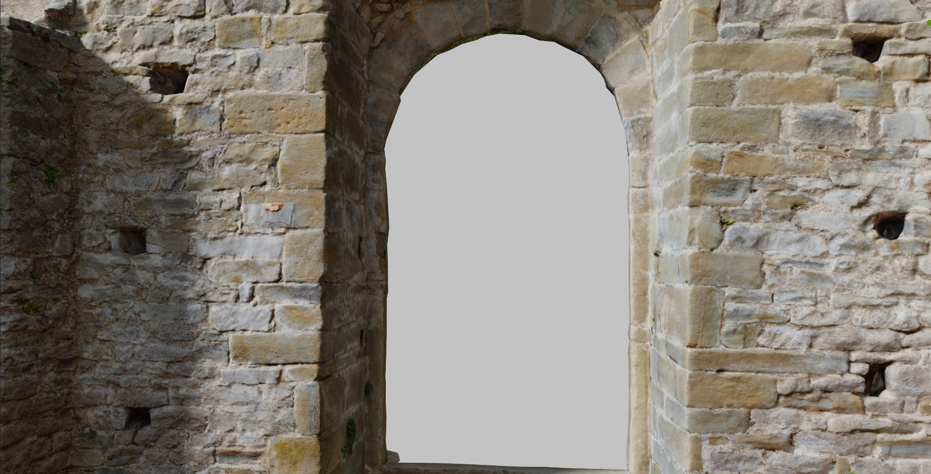 Monastery Ruins Wall Entrance Photoscan PBR Low-poly 3D model_10