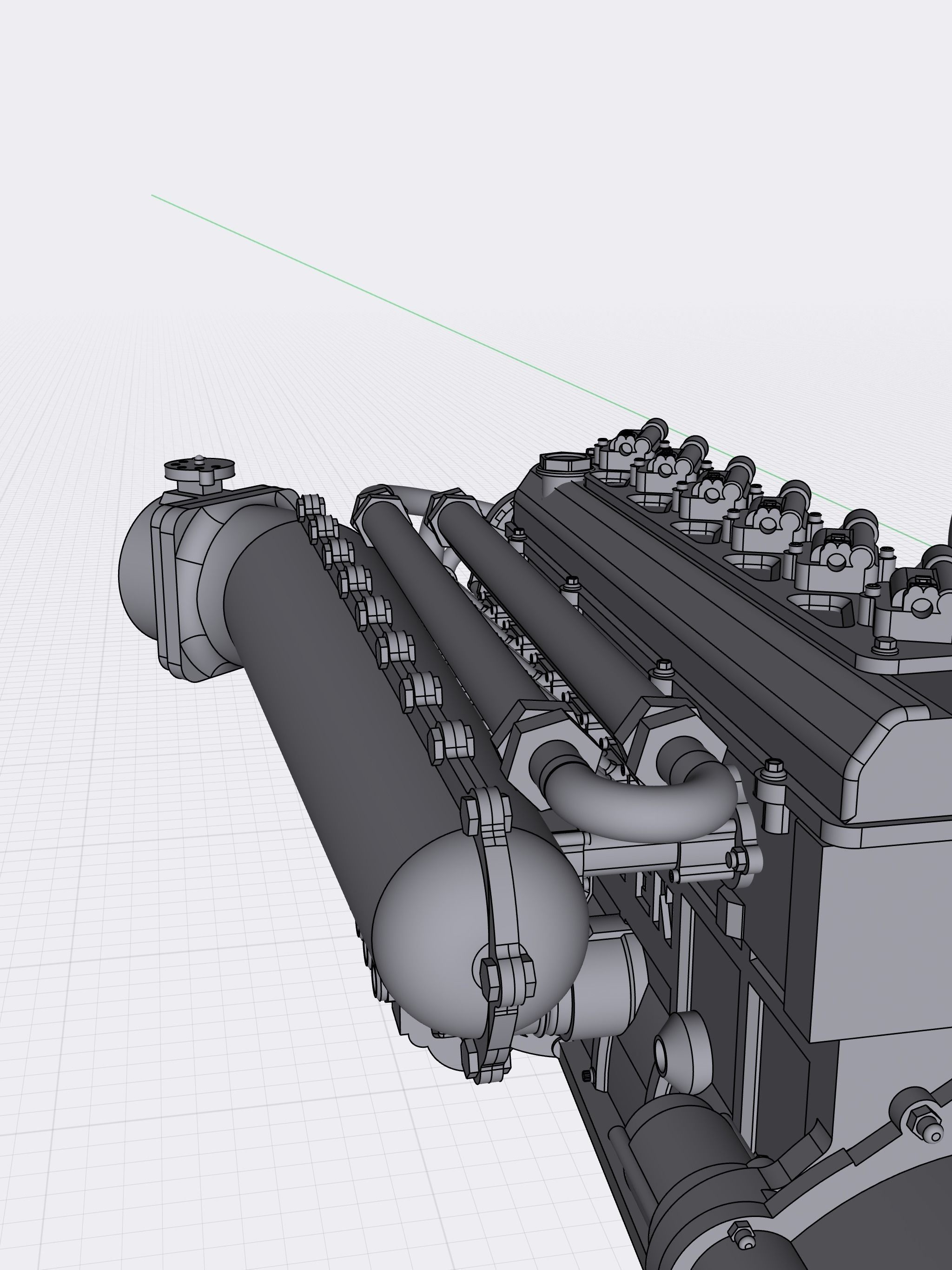 TITEN Billet Toyota 2JZ Turbo engine High Detail Supra motor 3D print model_3