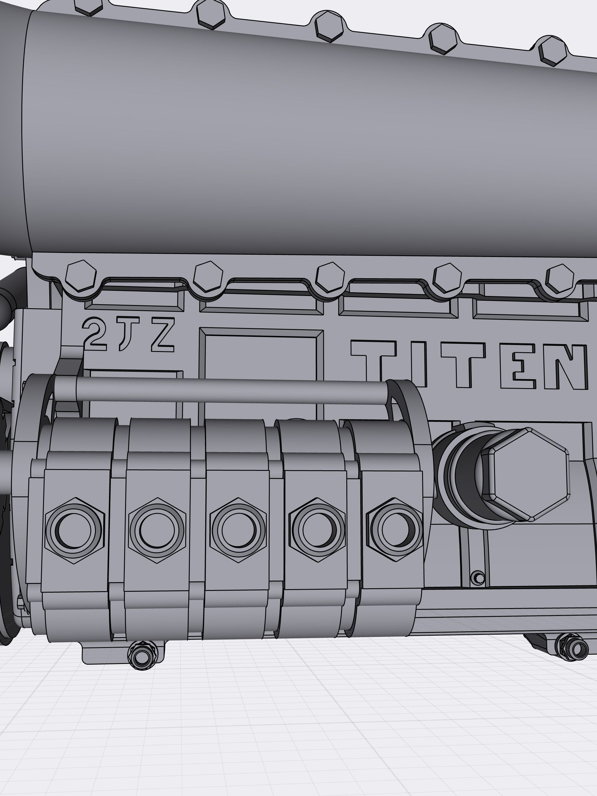 TITEN Billet Toyota 2JZ Turbo engine High Detail Supra motor 3D print model_6