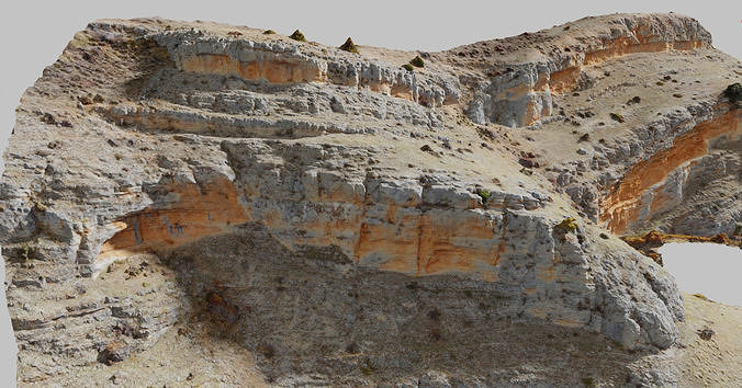 Huge Mountain Cliff Side Drone Scan PBR Low-poly 3D model