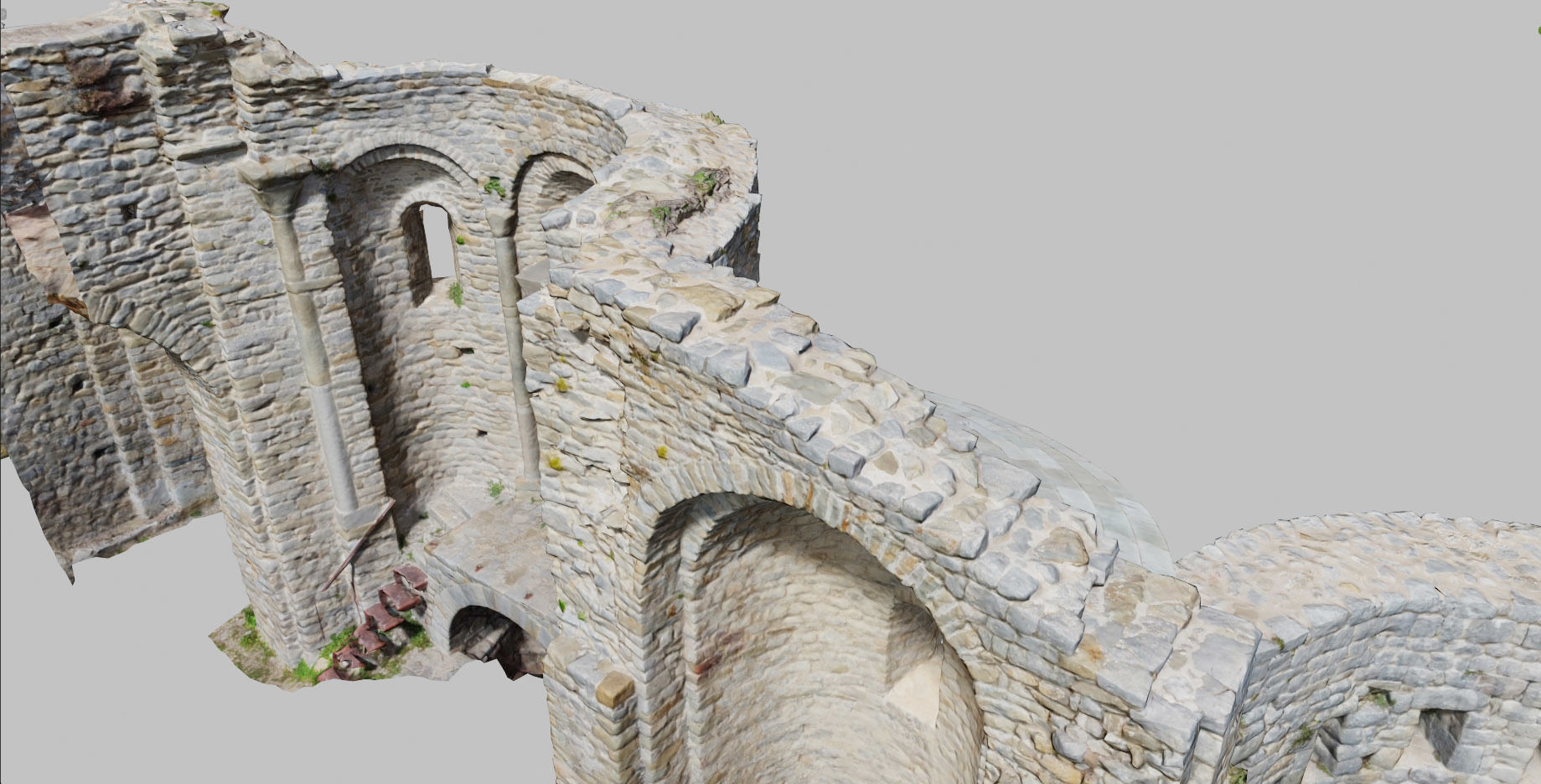 Monastery Ruins Wall Photoscan PBR Low-poly 3D model_9