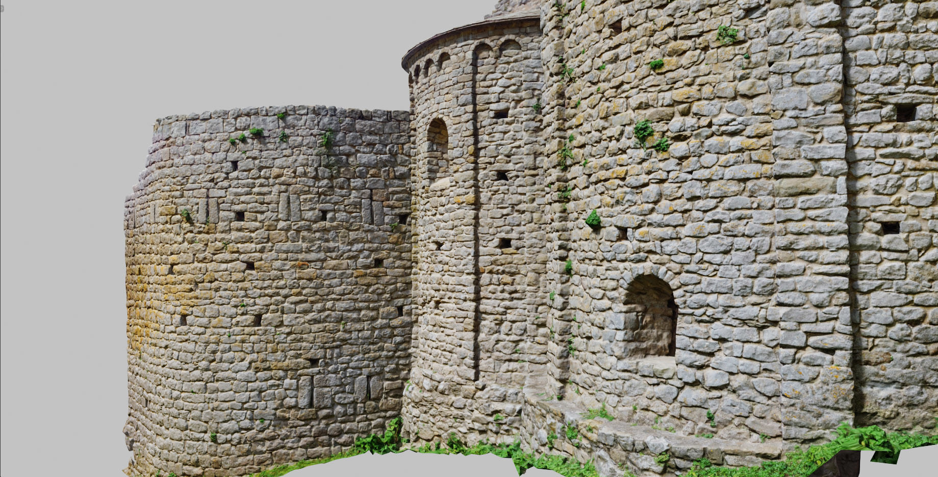 Monastery Ruins Wall Photoscan PBR Low-poly 3D model_1