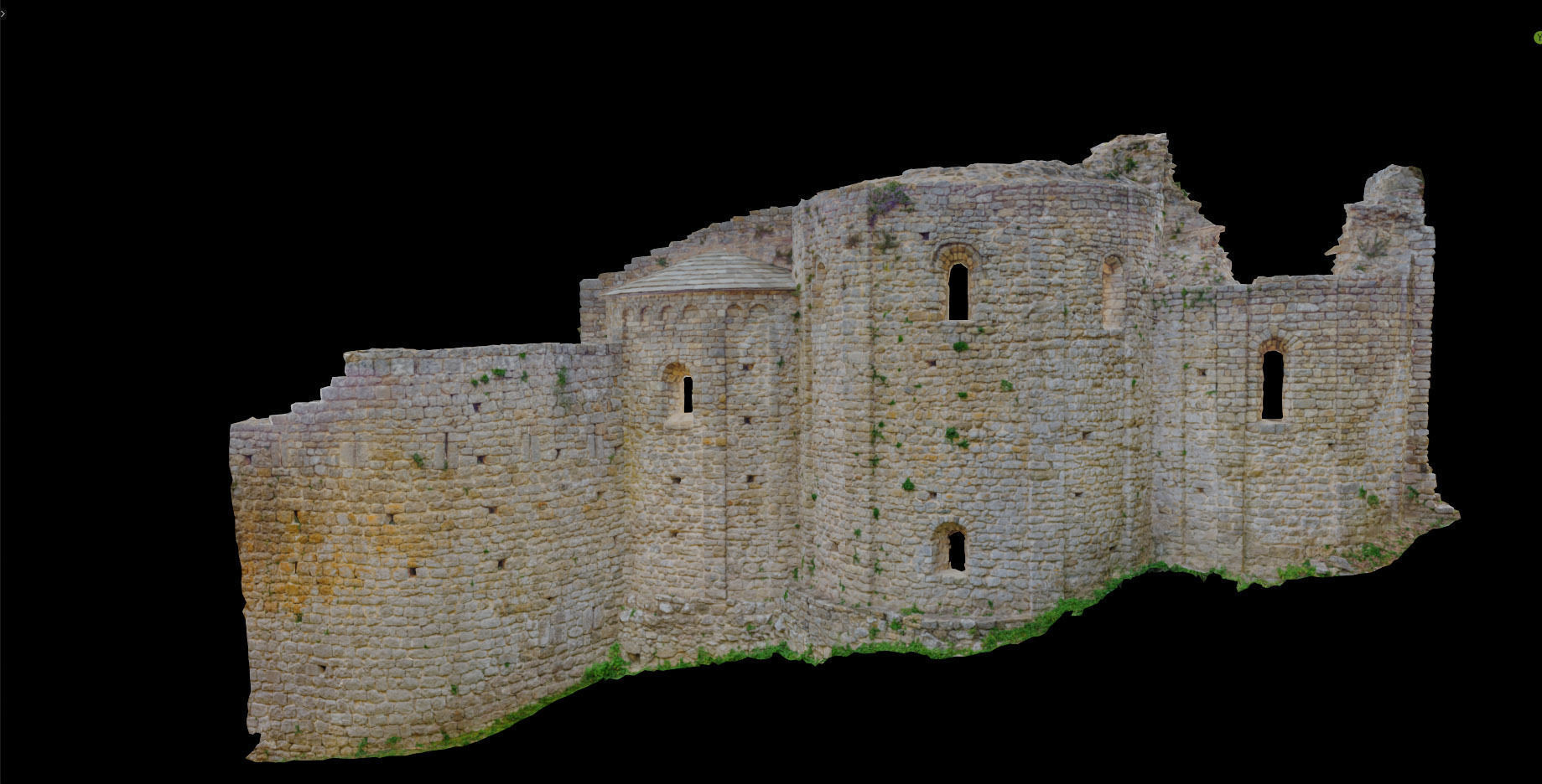Monastery Ruins Wall Photoscan PBR Low-poly 3D model_4