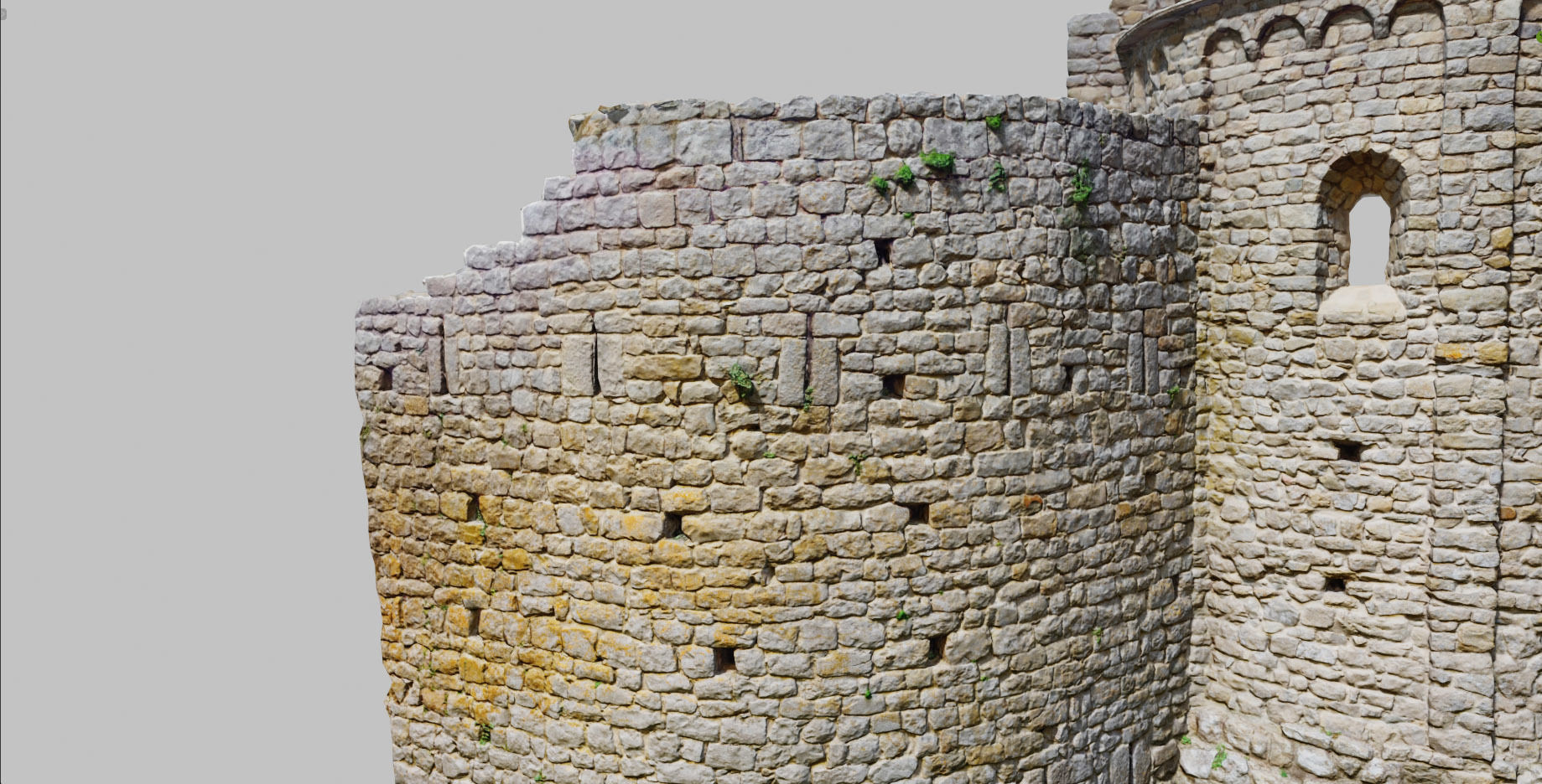 Monastery Ruins Wall Photoscan PBR Low-poly 3D model_24