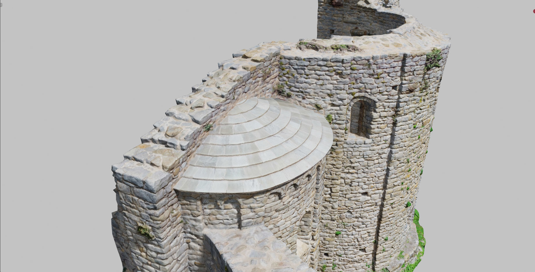 Monastery Ruins Wall Photoscan PBR Low-poly 3D model_8