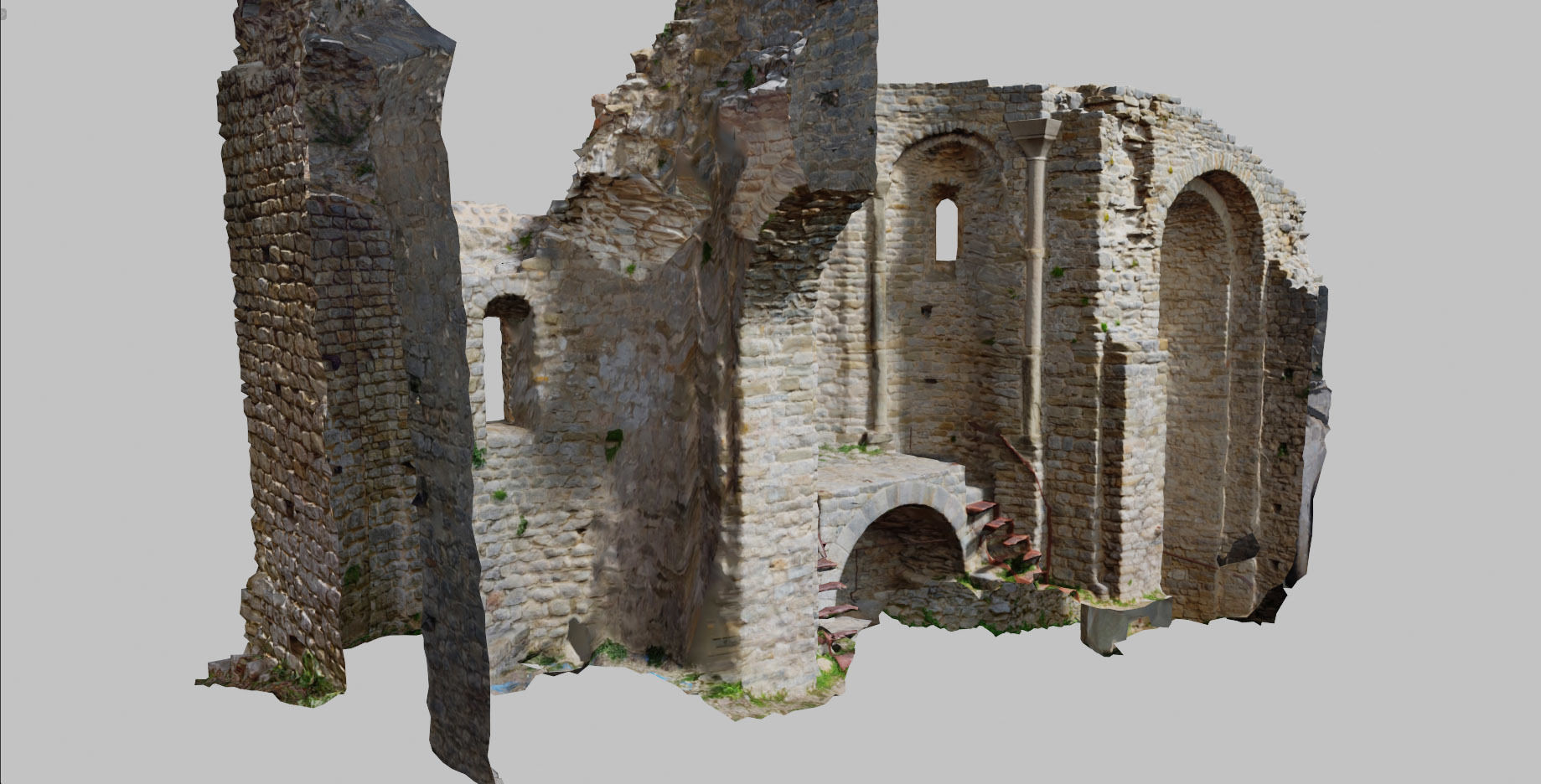 Monastery Ruins Wall Photoscan PBR Low-poly 3D model_11