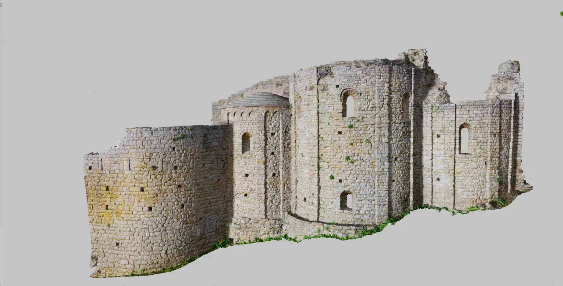 Monastery Ruins Wall Photoscan PBR Low-poly 3D model_0