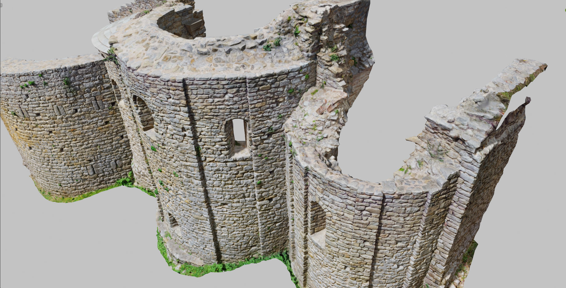 Monastery Ruins Wall Photoscan PBR Low-poly 3D model_3